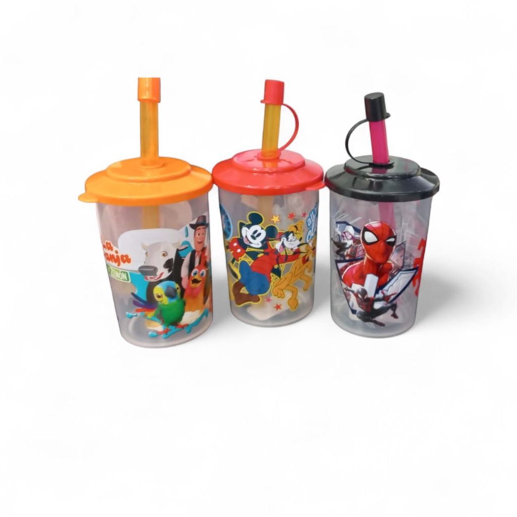 VASO BAJO C/SORBETE  y TAPA LA GRANJA